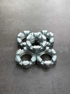 Гайка корончатая, прорезная низкая М27х1,5 ГОСТ 5933-73