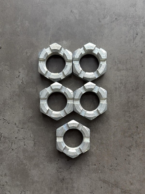 Гайка корончатая, прорезная низкая М30х2 ГОСТ 5919-73, покрытие цинк