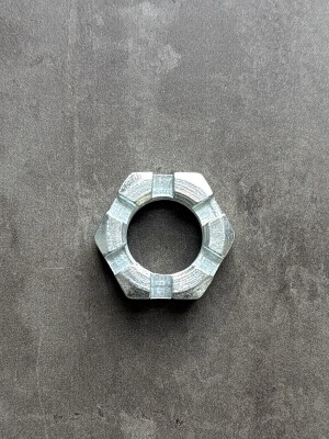 Гайка корончатая, прорезная низкая М27 ГОСТ 5919-73, класс прочности 8, покрытие цинк